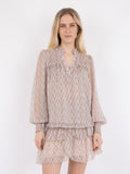 Rhia Graphic Fire Blouse - Powder