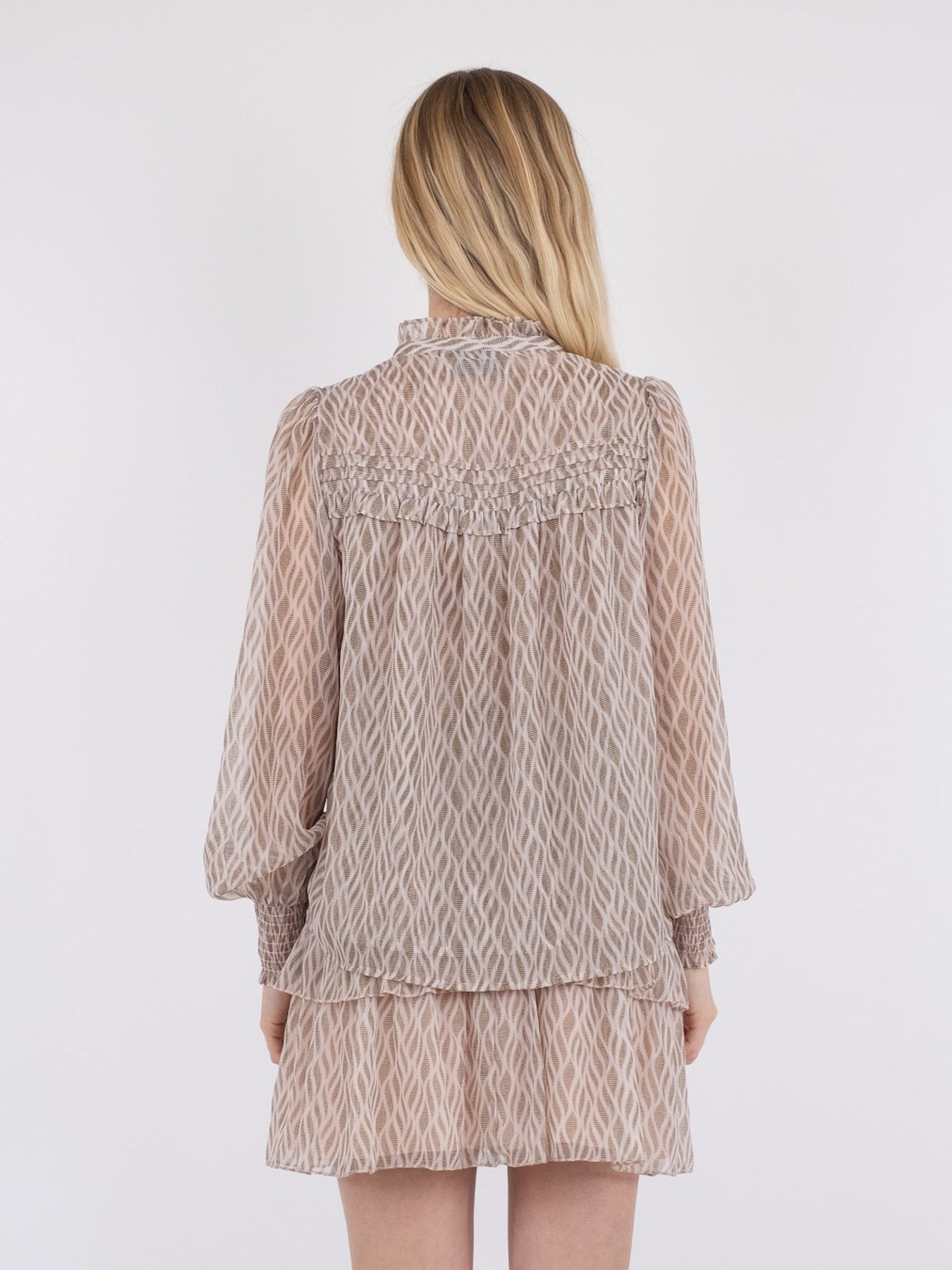 Rhia Graphic Fire Blouse - Powder