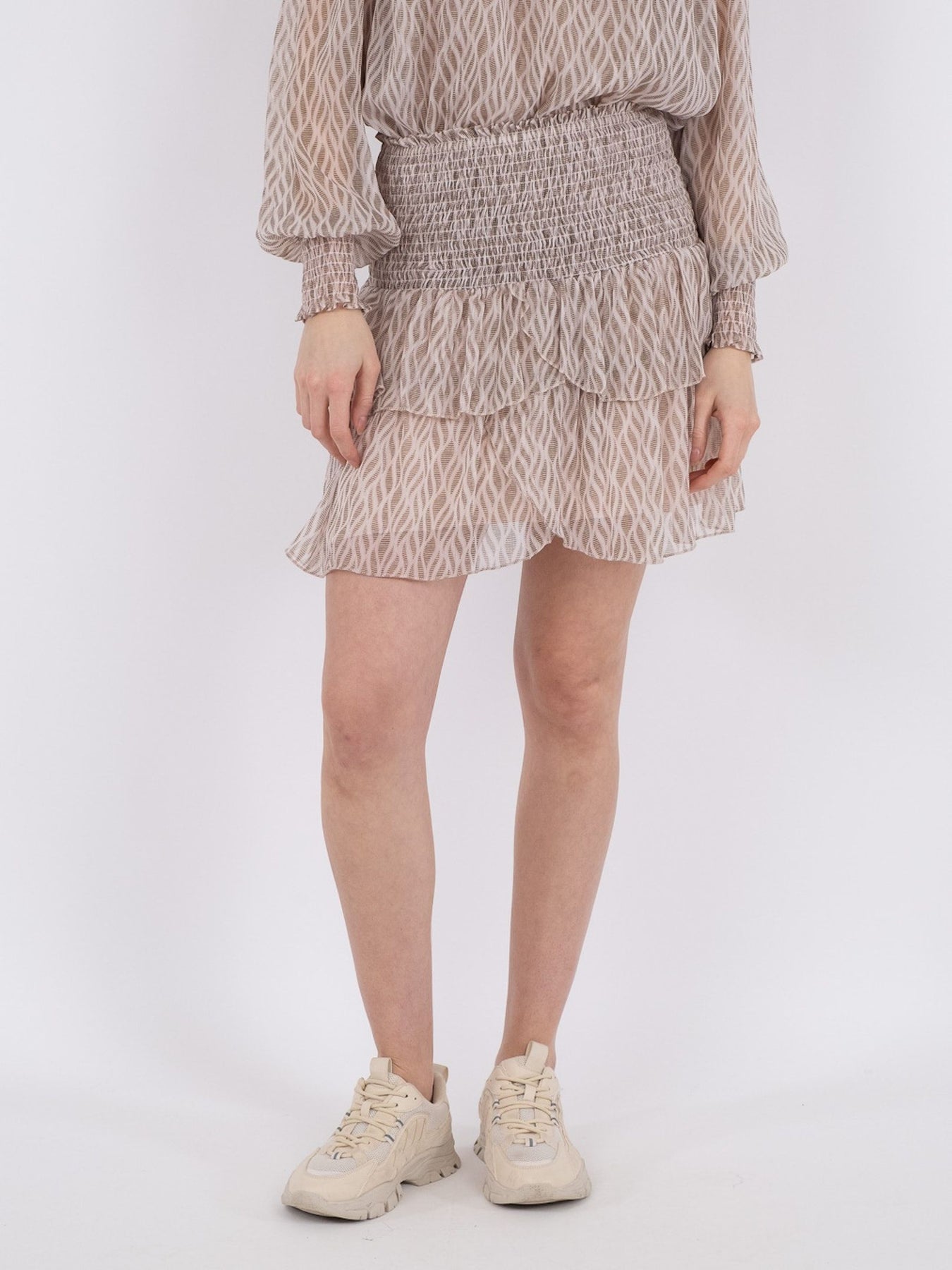 Carin Graphic Fire Skirt - Powder