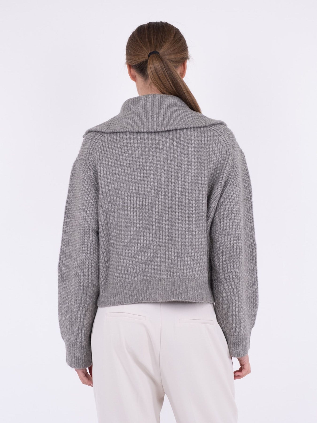 Masja Heavy Knit Cardigan - Grey Melange