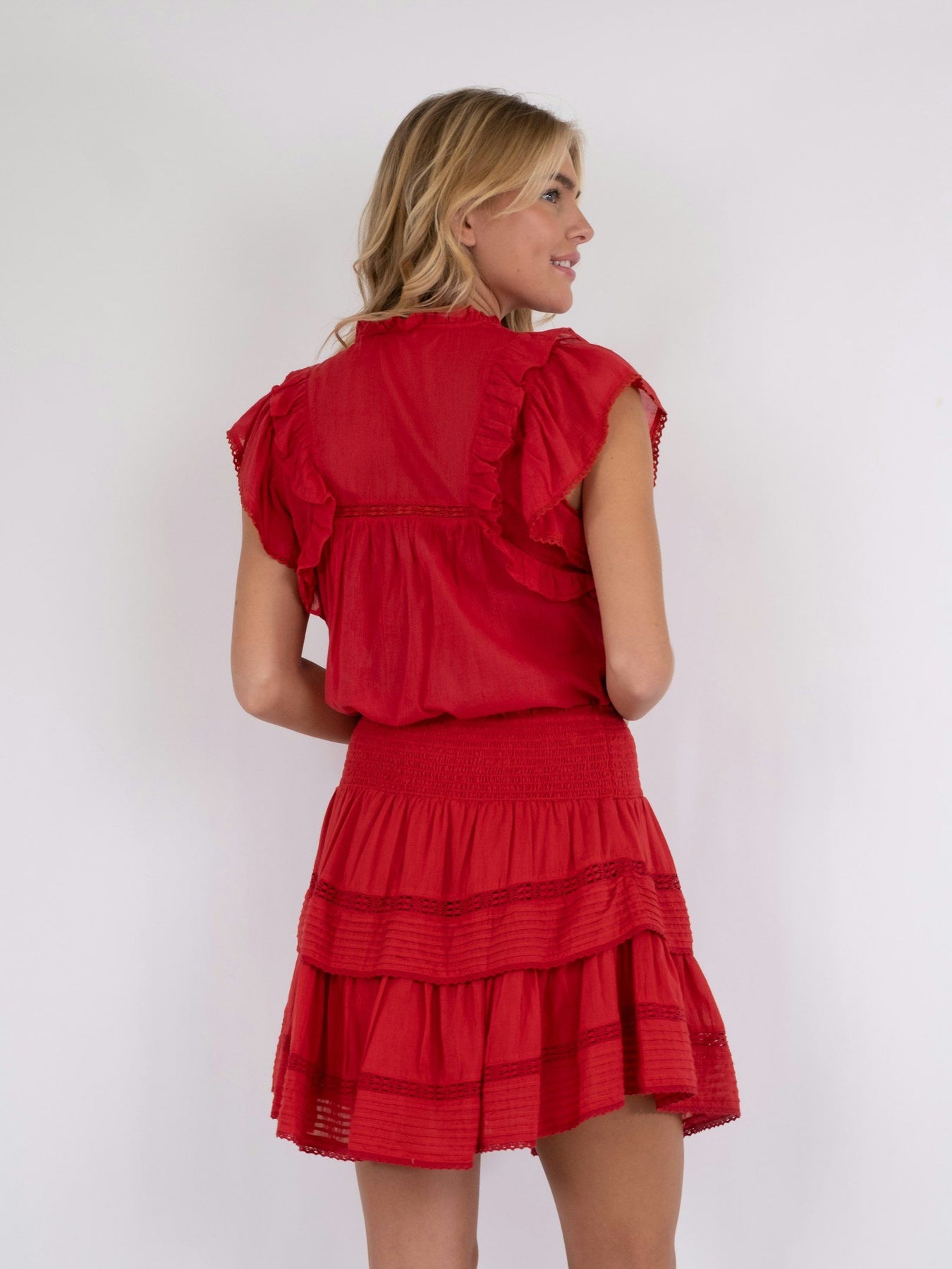 Jayla S Voile Top - Röd