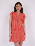 Jayla S Voile Top - Coral