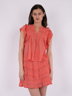 Jayla S Voile Top - Coral