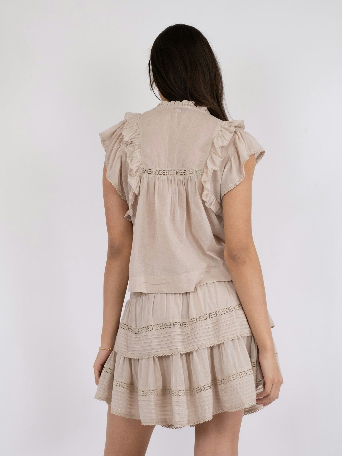 Neo Noir Jayla S Voile Top - Sand