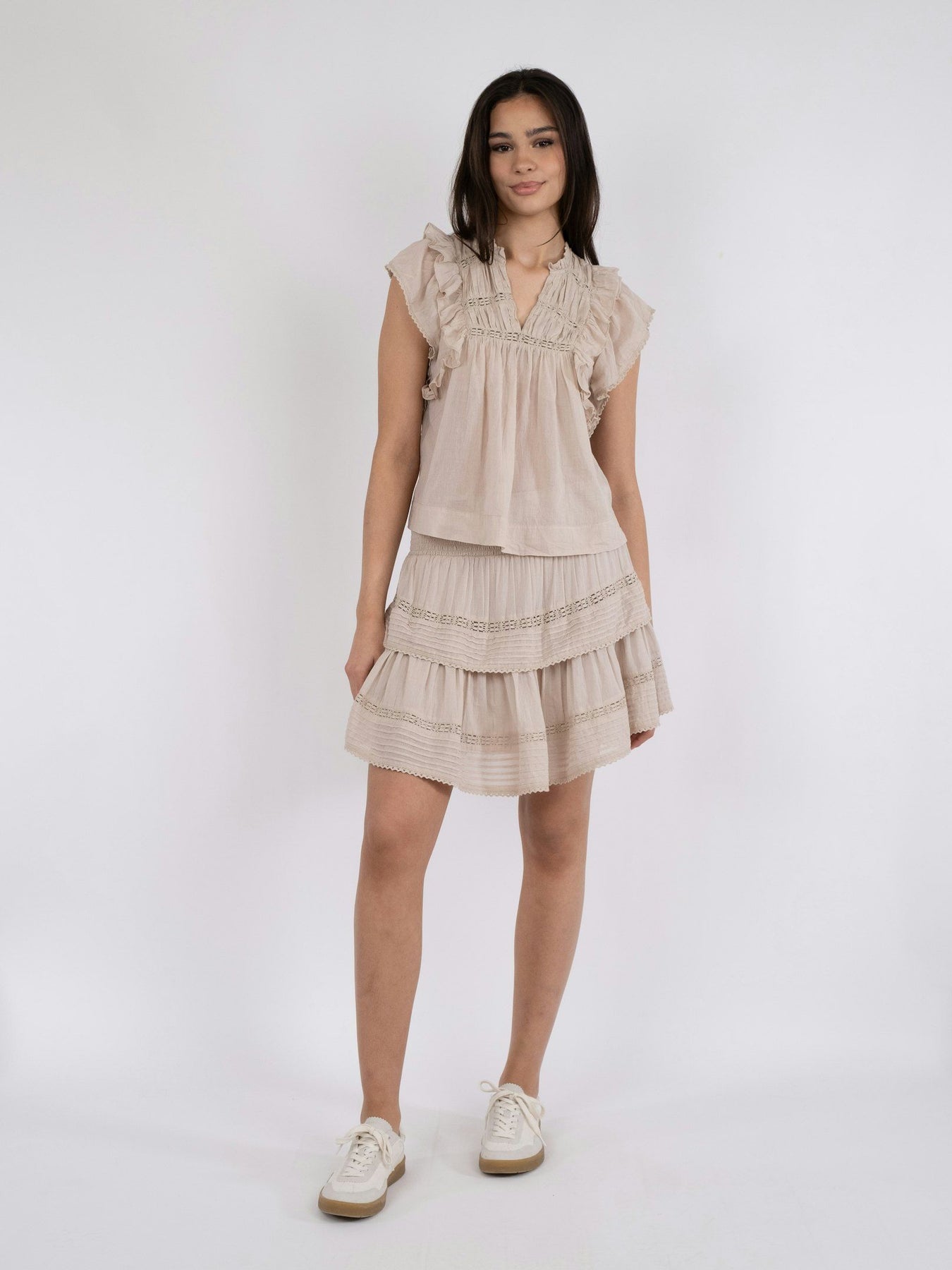 Neo Noir Jayla S Voile Top - Sand