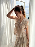 Neo Noir Jayla S Voile Top - Sand