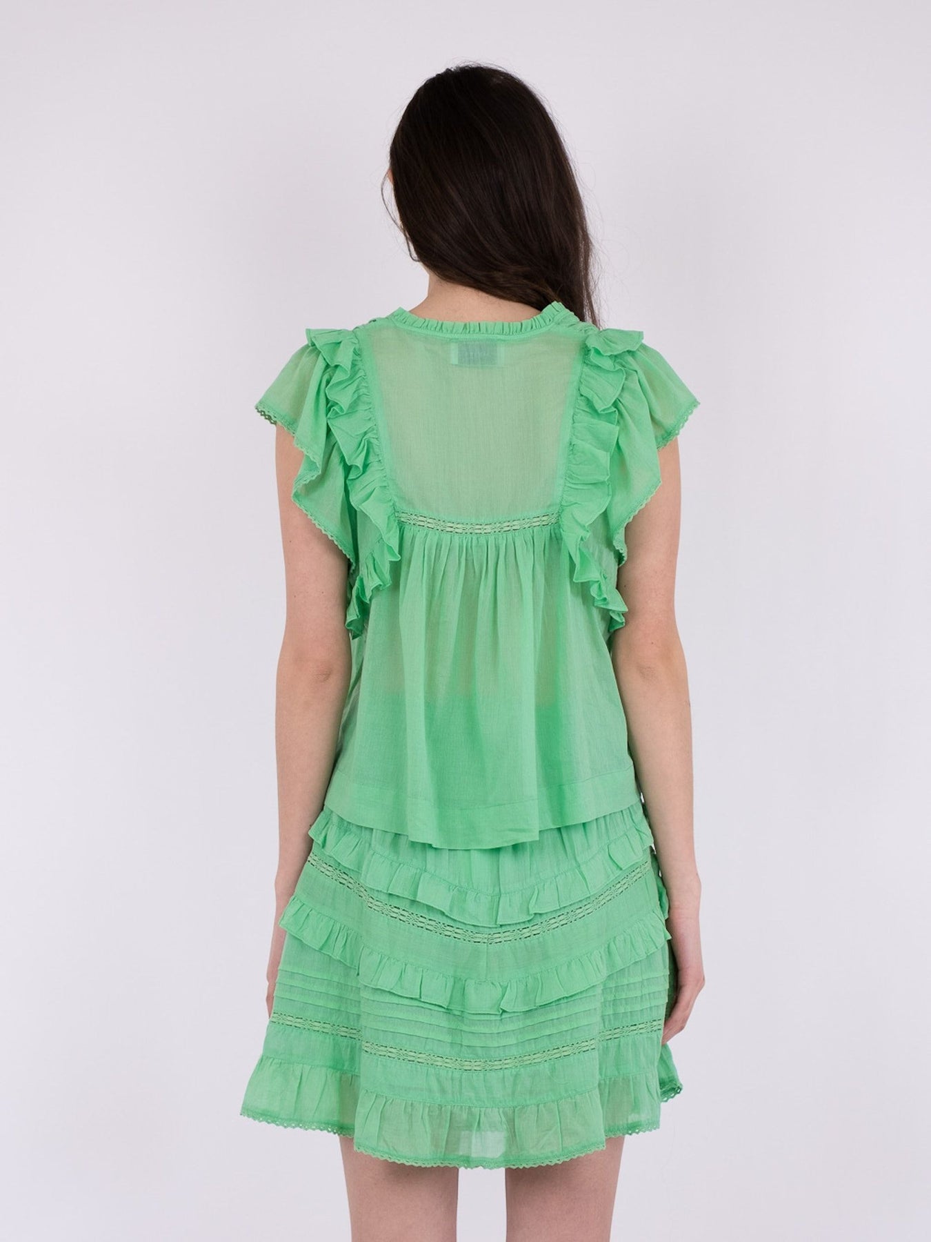 Jayla S Voile Top - Apple Green
