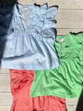 Jayla S Voile Top - Apple Green