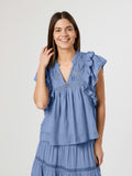 Jayla S Voile Topp - Smoke Blue