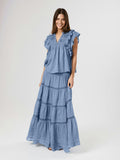 Jayla S Voile Topp - Smoke Blue