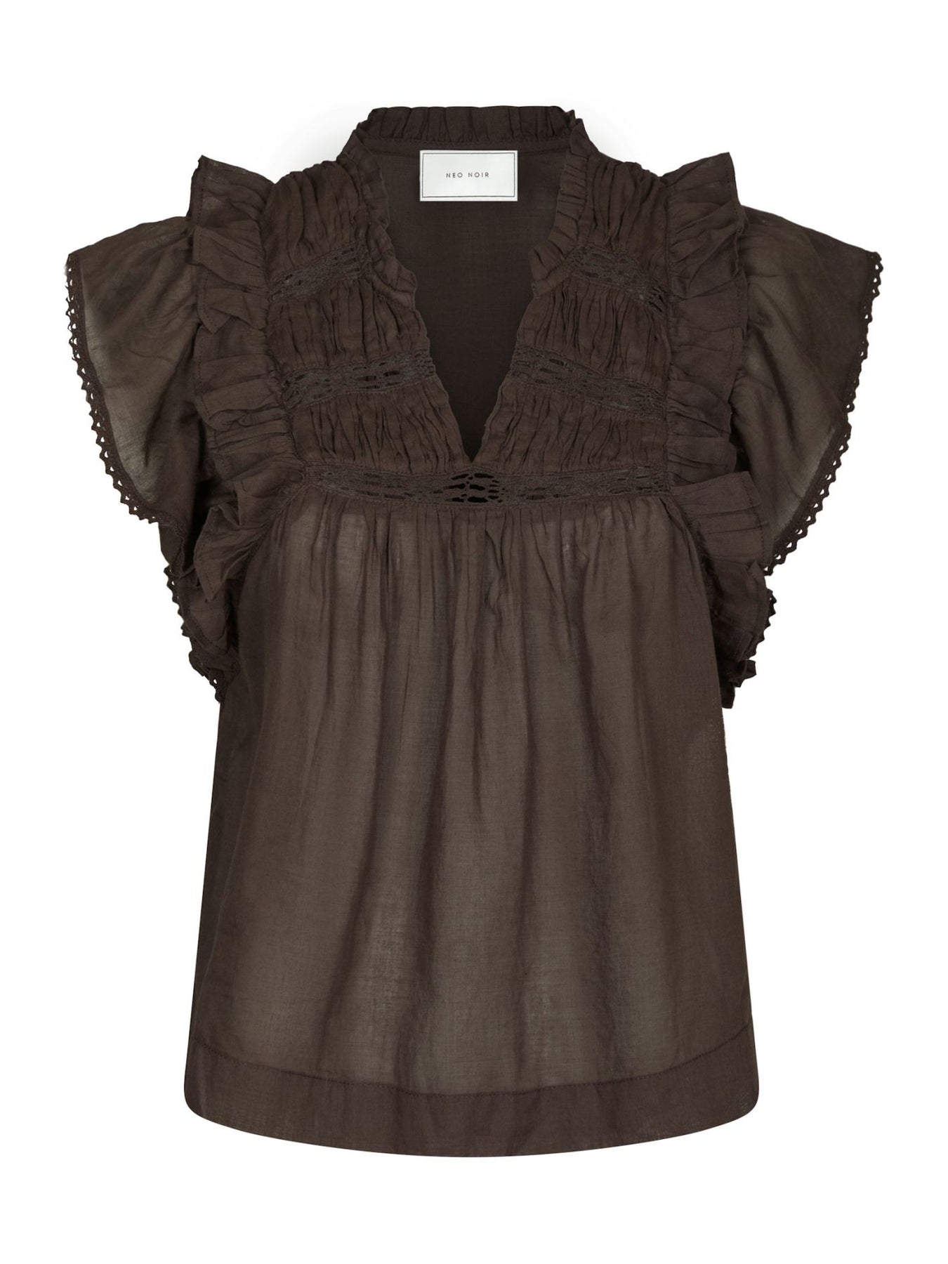 Jayla S Voile Top - Mörkbrun
