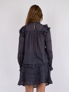 Sarna S Voile Blouse - Dark Grey