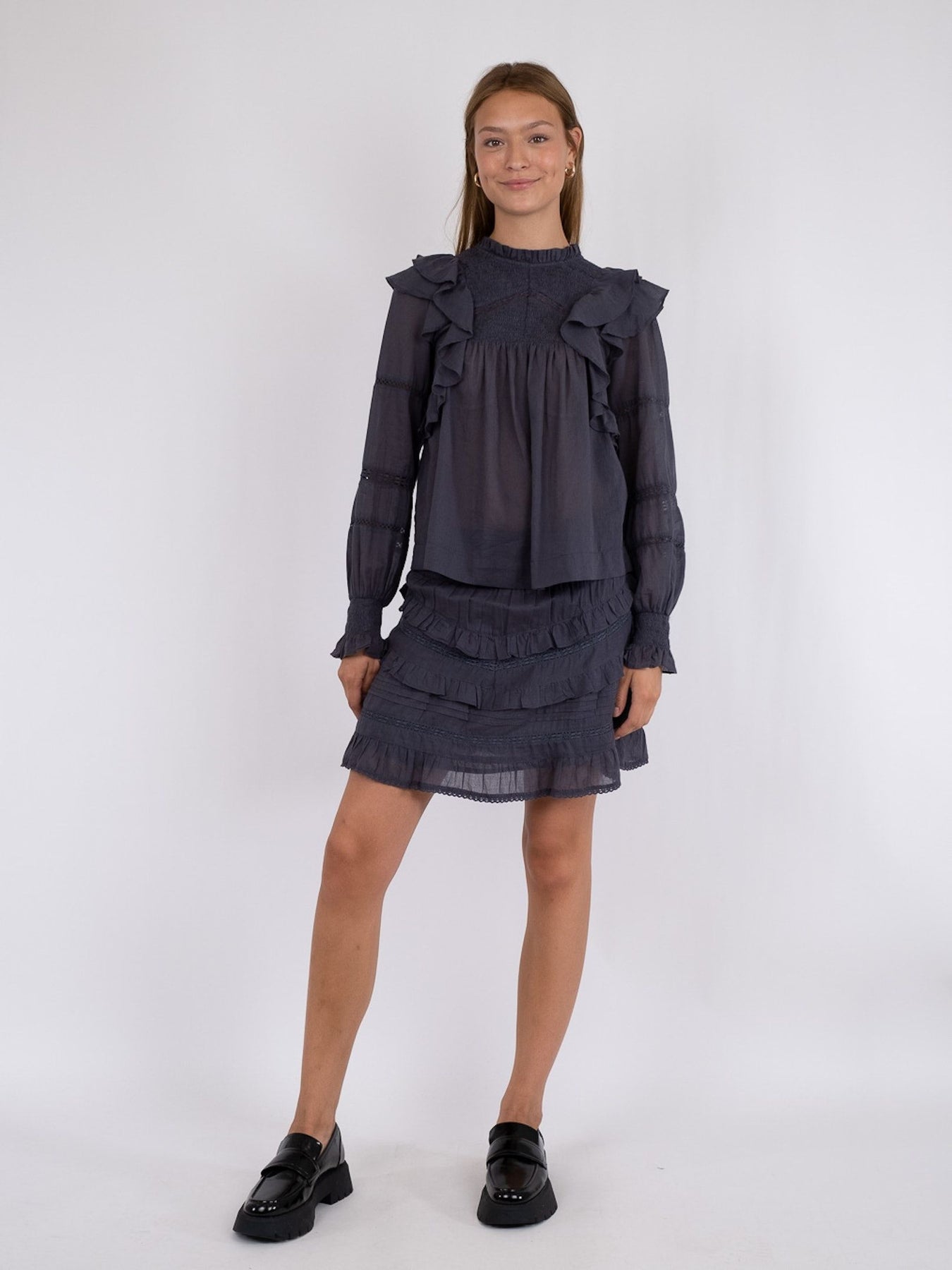Sarna S Voile Blouse - Dark Grey