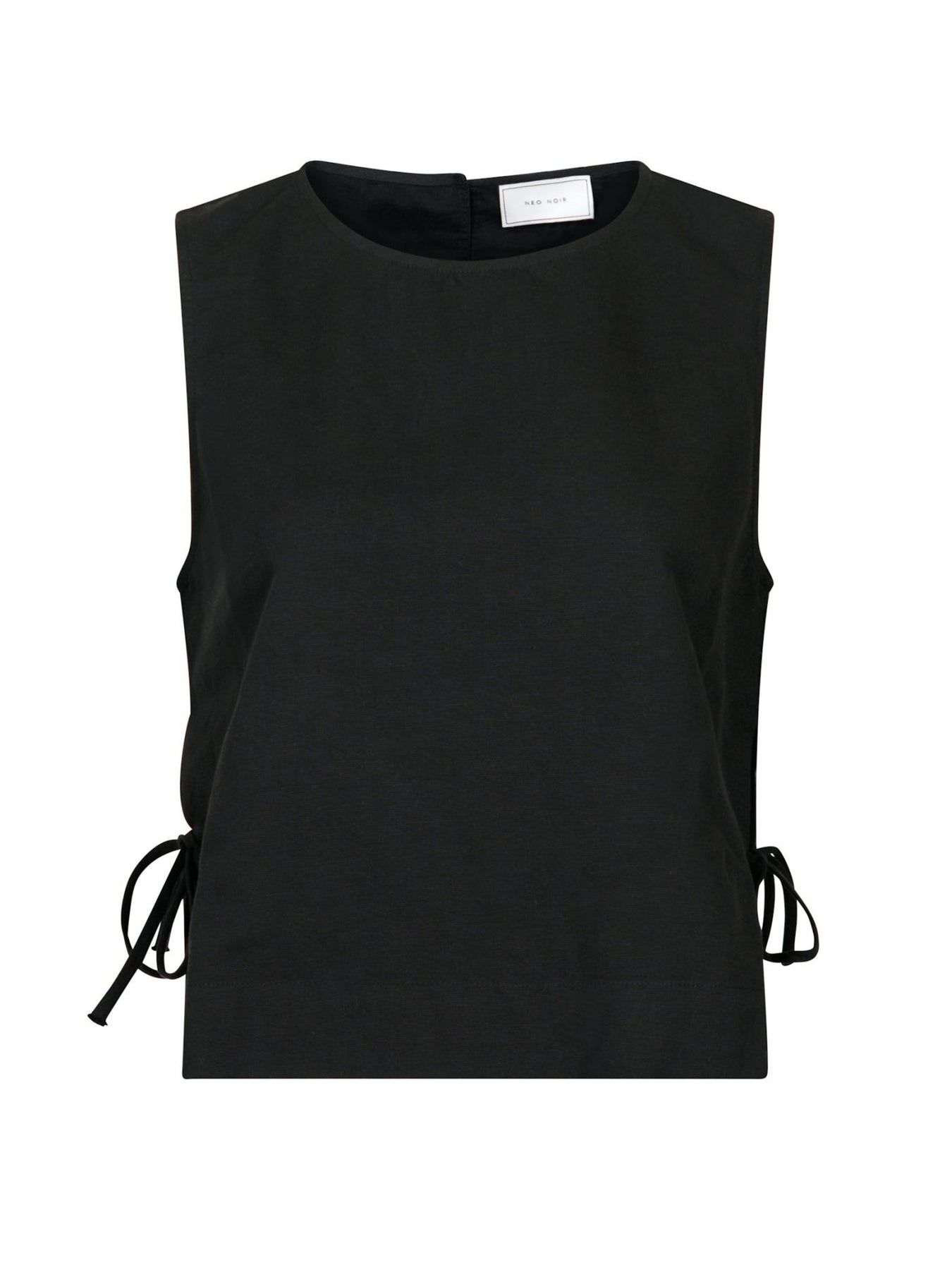 Svetlana Linen Top - Svart