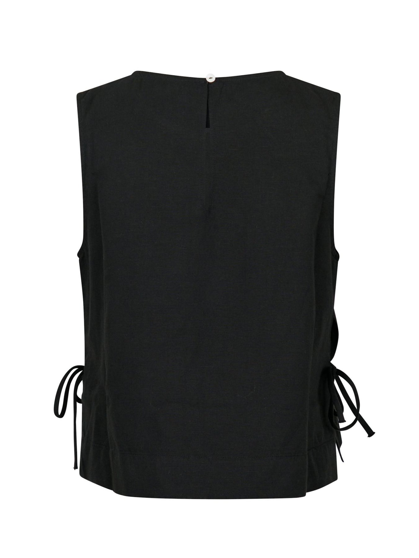 Svetlana Linen Top - Svart