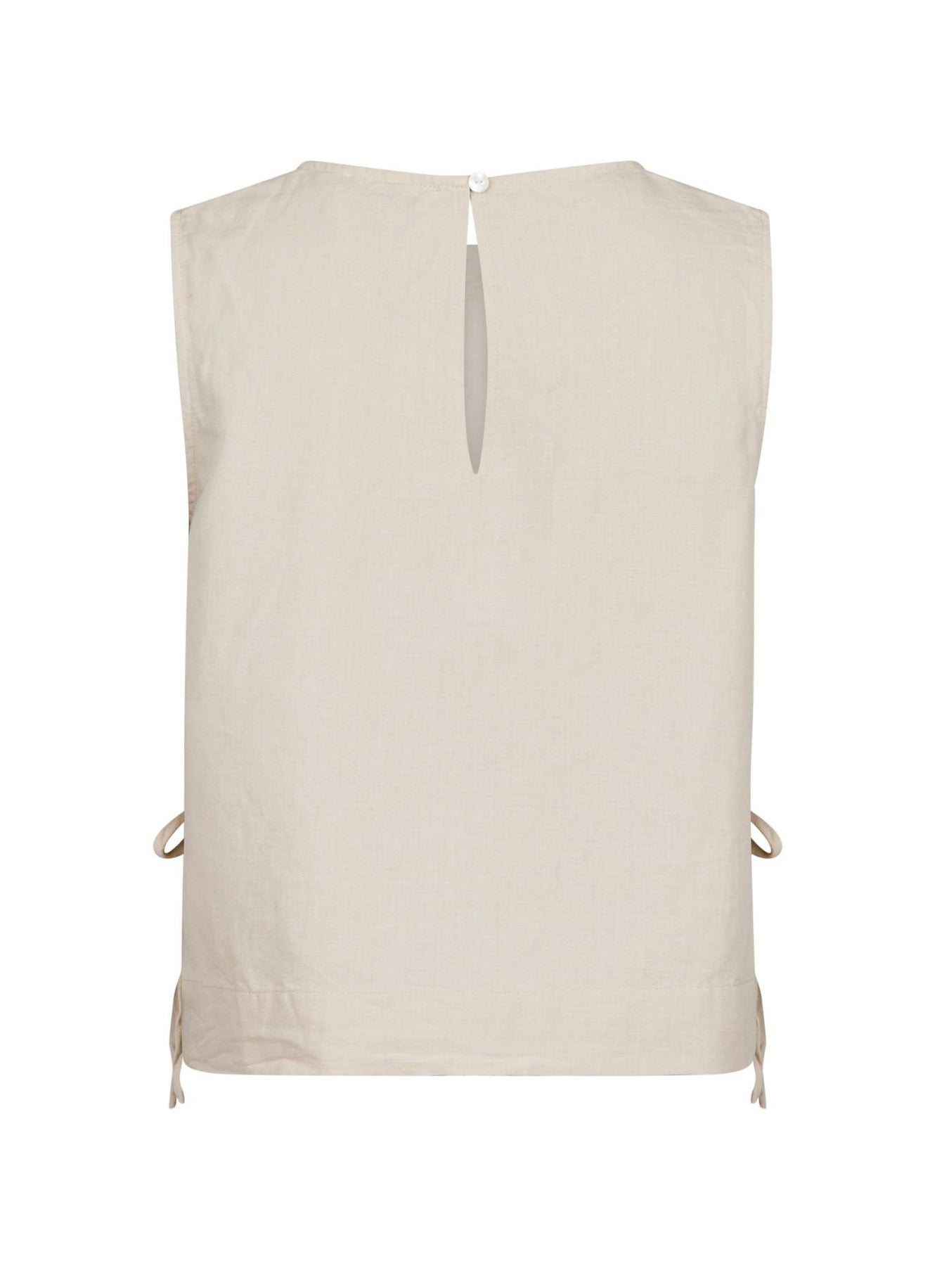 Svetlana Linen Top - Sand