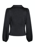 Mille Heavy Sateen Blouse - Black