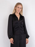 Mille Heavy Sateen Blouse - Black
