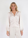 Mille Heavy Sateen Blouse - Ivory