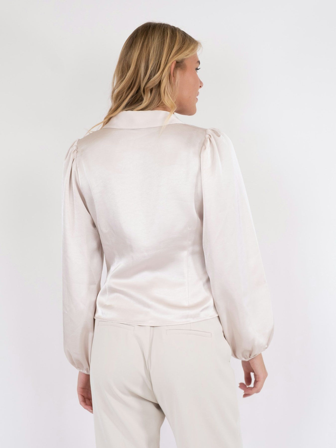 Mille Heavy Sateen Blouse - Ivory