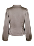 Mille Heavy Sateen Blouse - Warm Grey