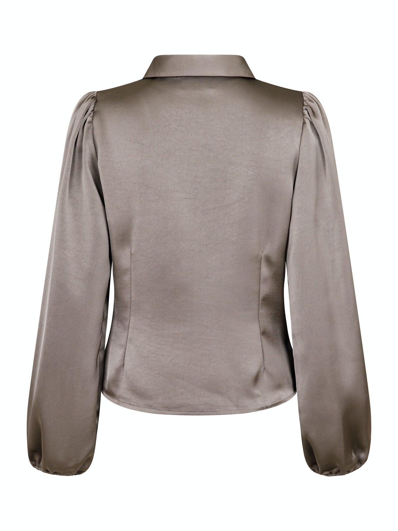 Mille Heavy Sateen Blouse - Warm Grey