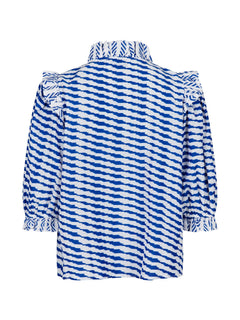 Chacha Graphic Blouse - Blue
