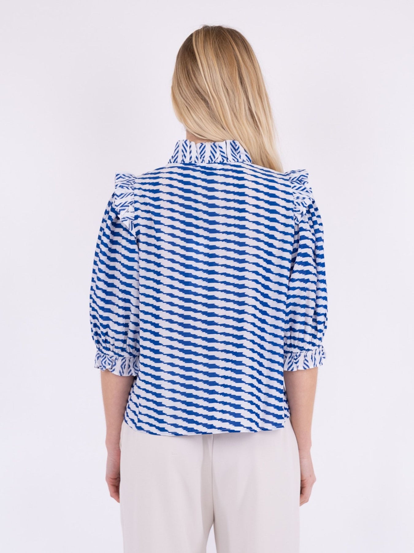 Chacha Graphic Blouse - Blue
