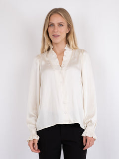 Brielle Satin Blouse - Off White