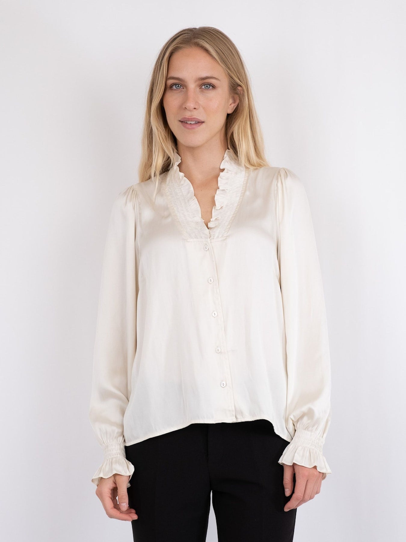 Brielle Satin Blouse - Off White