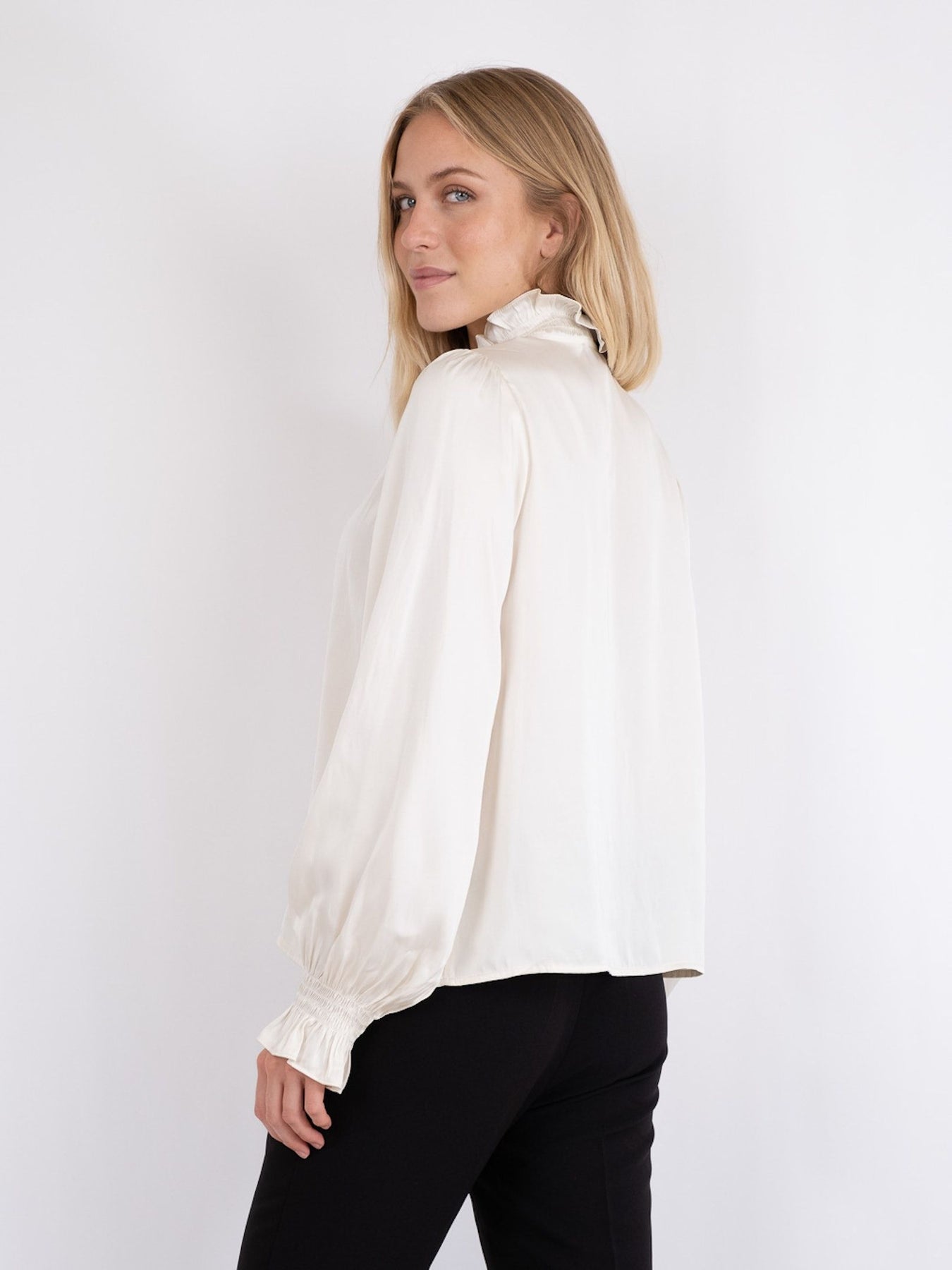 Brielle Satin Blouse - Off White