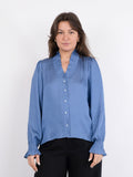 Brielle Satin Blouse - Blue