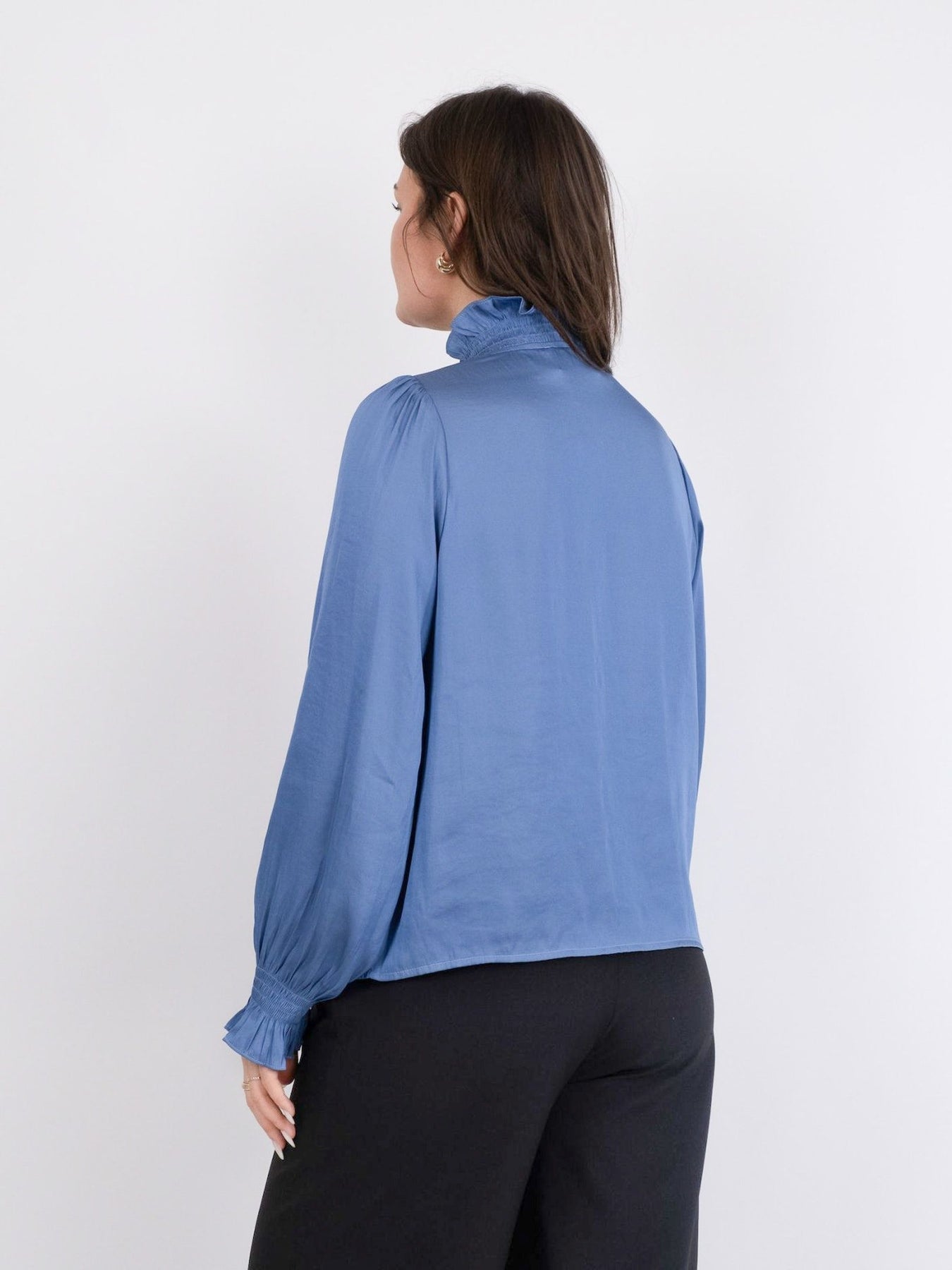 Brielle Satin Blouse - Blue