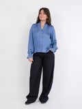 Brielle Satin Blouse - Blue