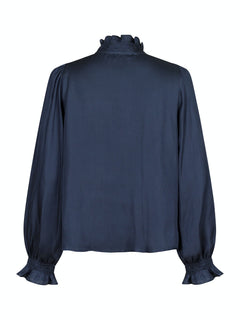 Brielle Satin Blouse - Midnight Blue