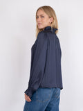 Brielle Satin Blouse - Midnight Blue