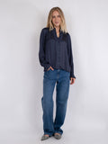 Brielle Satin Blouse - Midnight Blue
