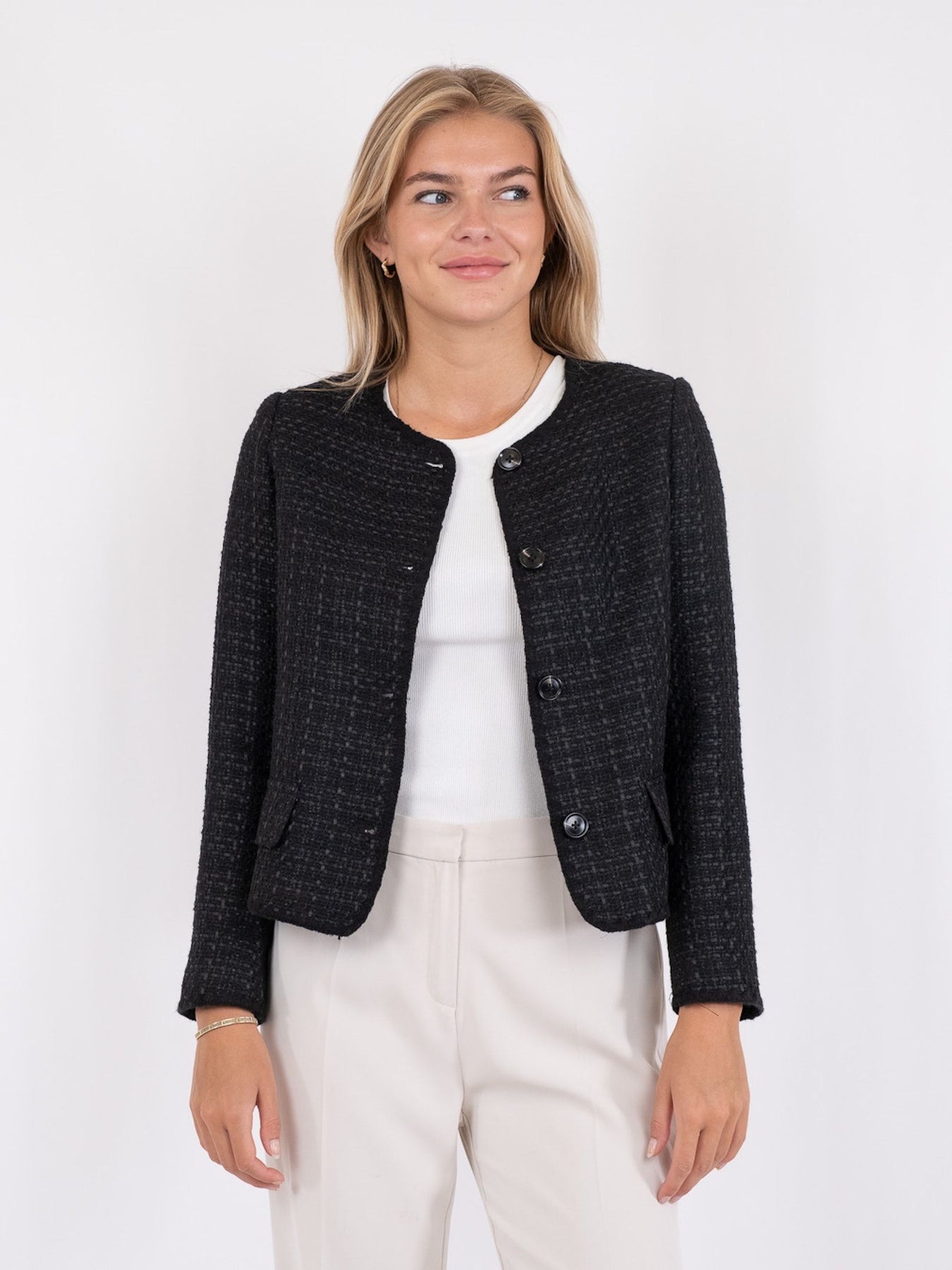 Helina Boucle Jacket - Black