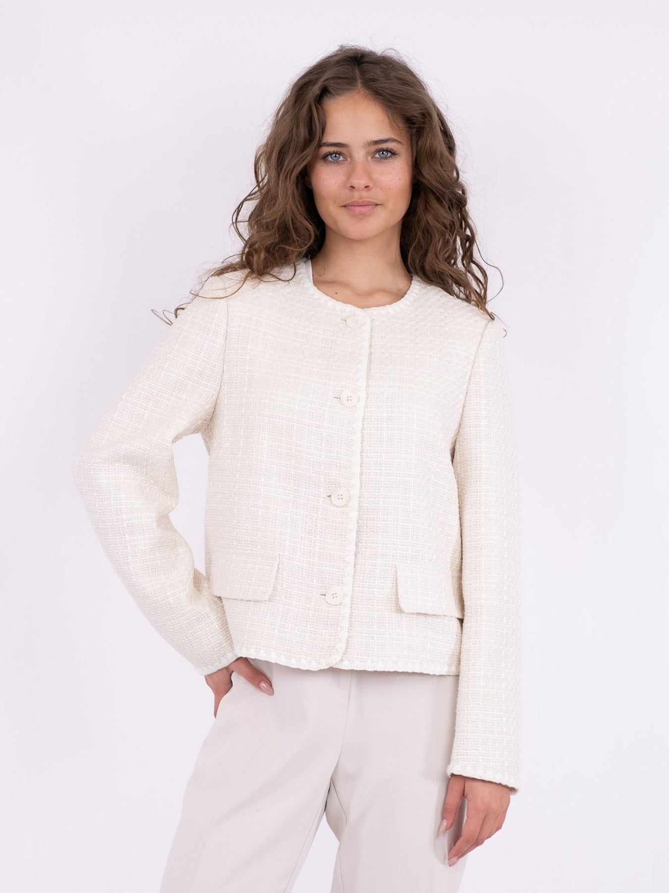 Helina Boucle Jacket - Off White