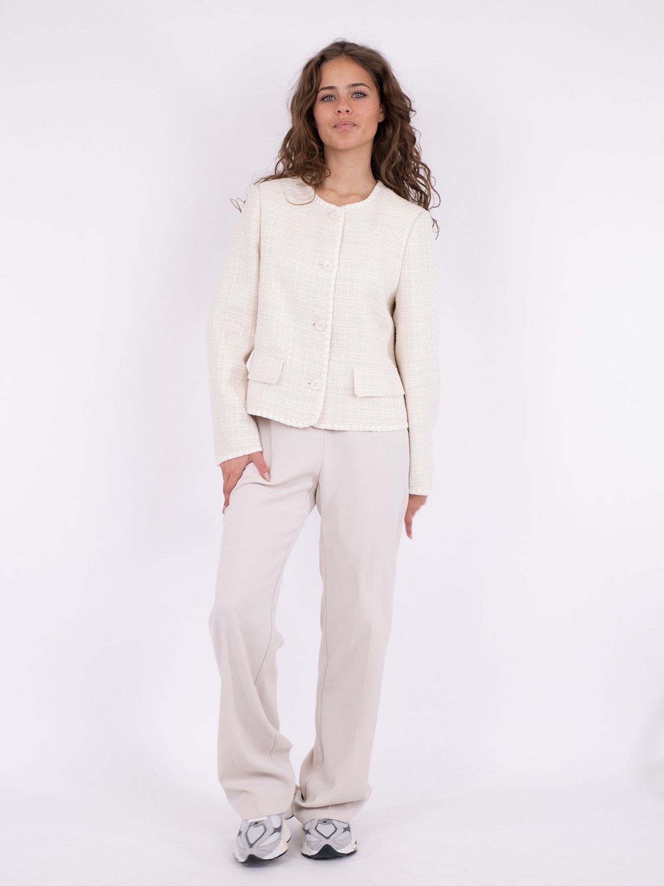 Helina Boucle Jacket - Off White