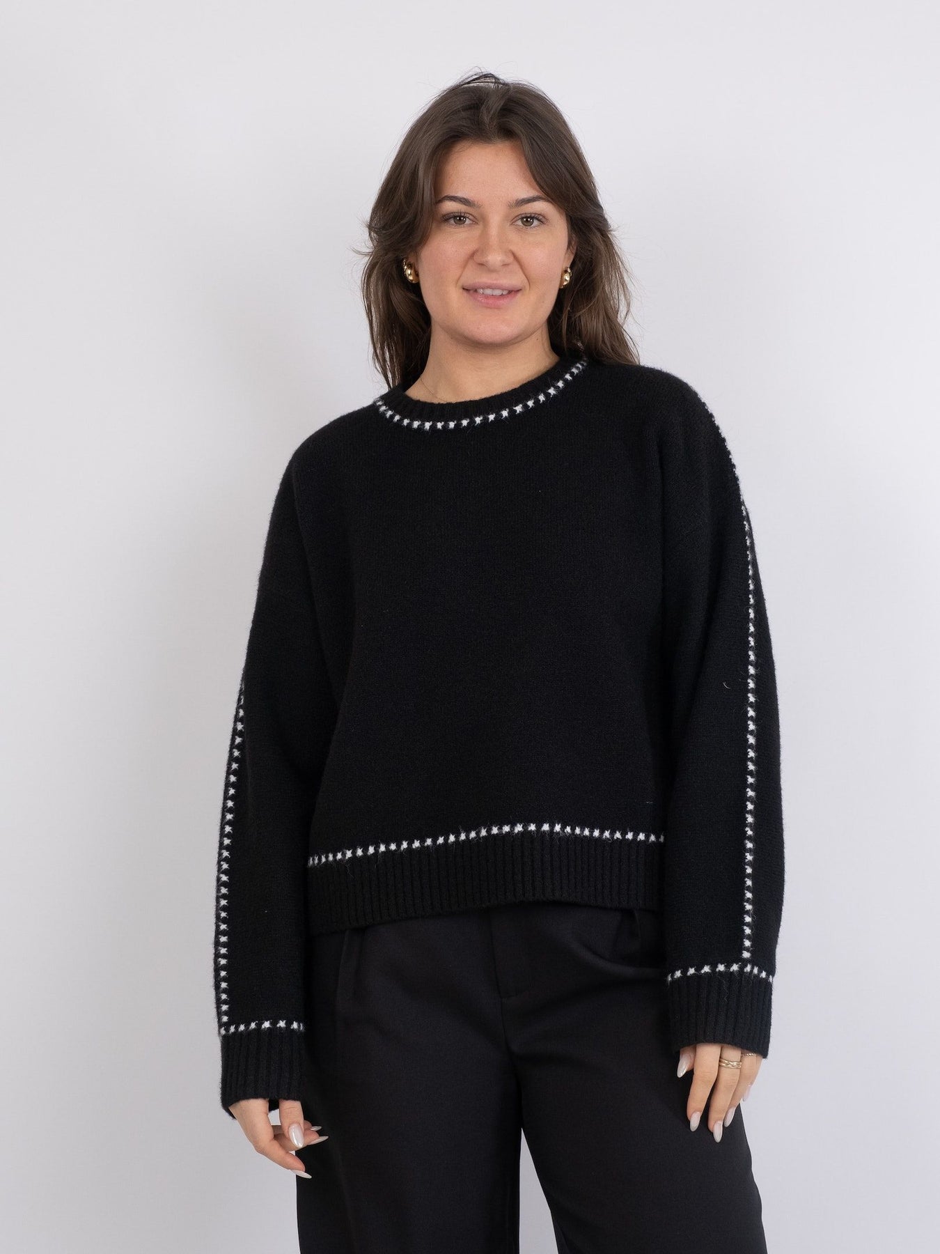 Detri Knit Blouse - Black