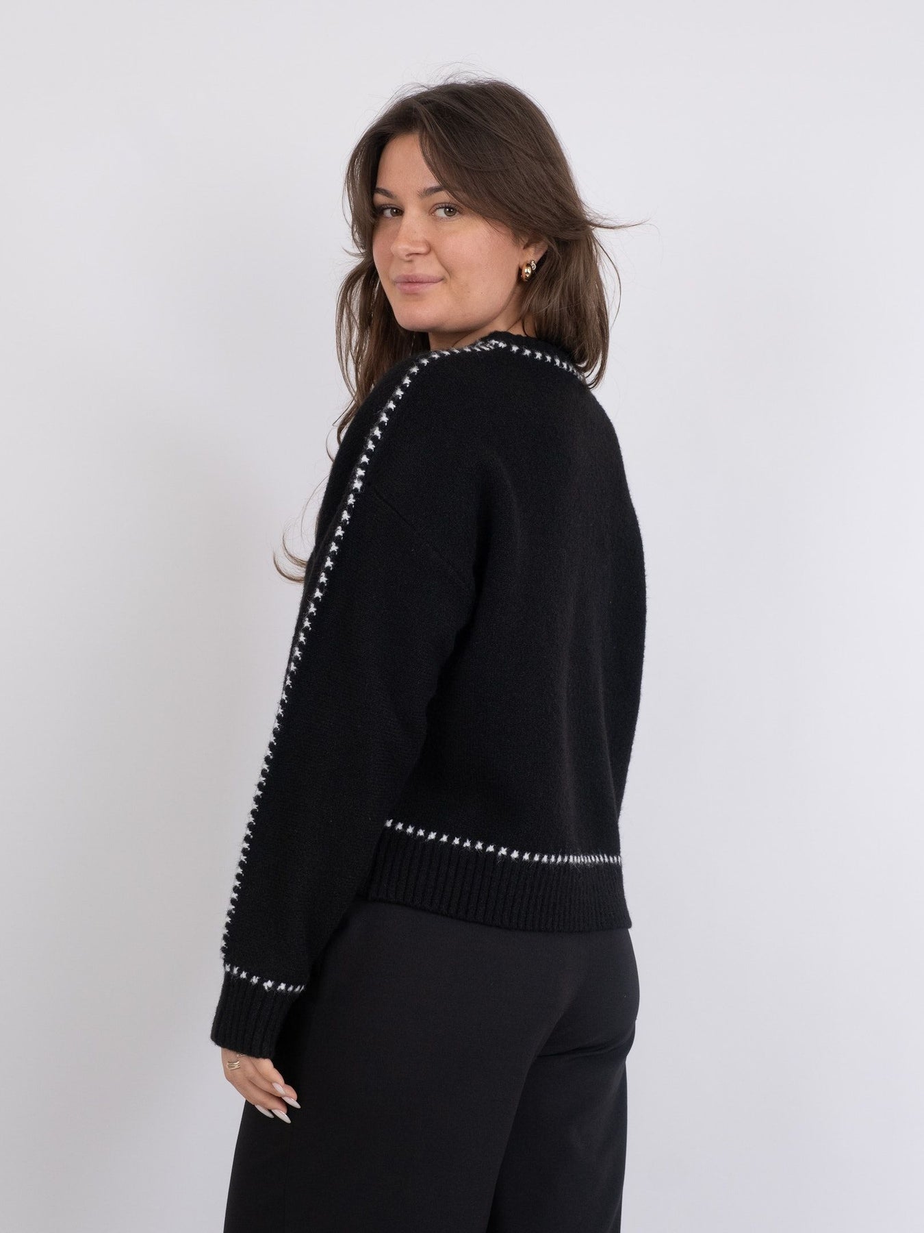 Detri Knit Blouse - Black