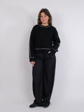 Detri Knit Blouse - Black