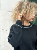 Detri Knit Blouse - Black