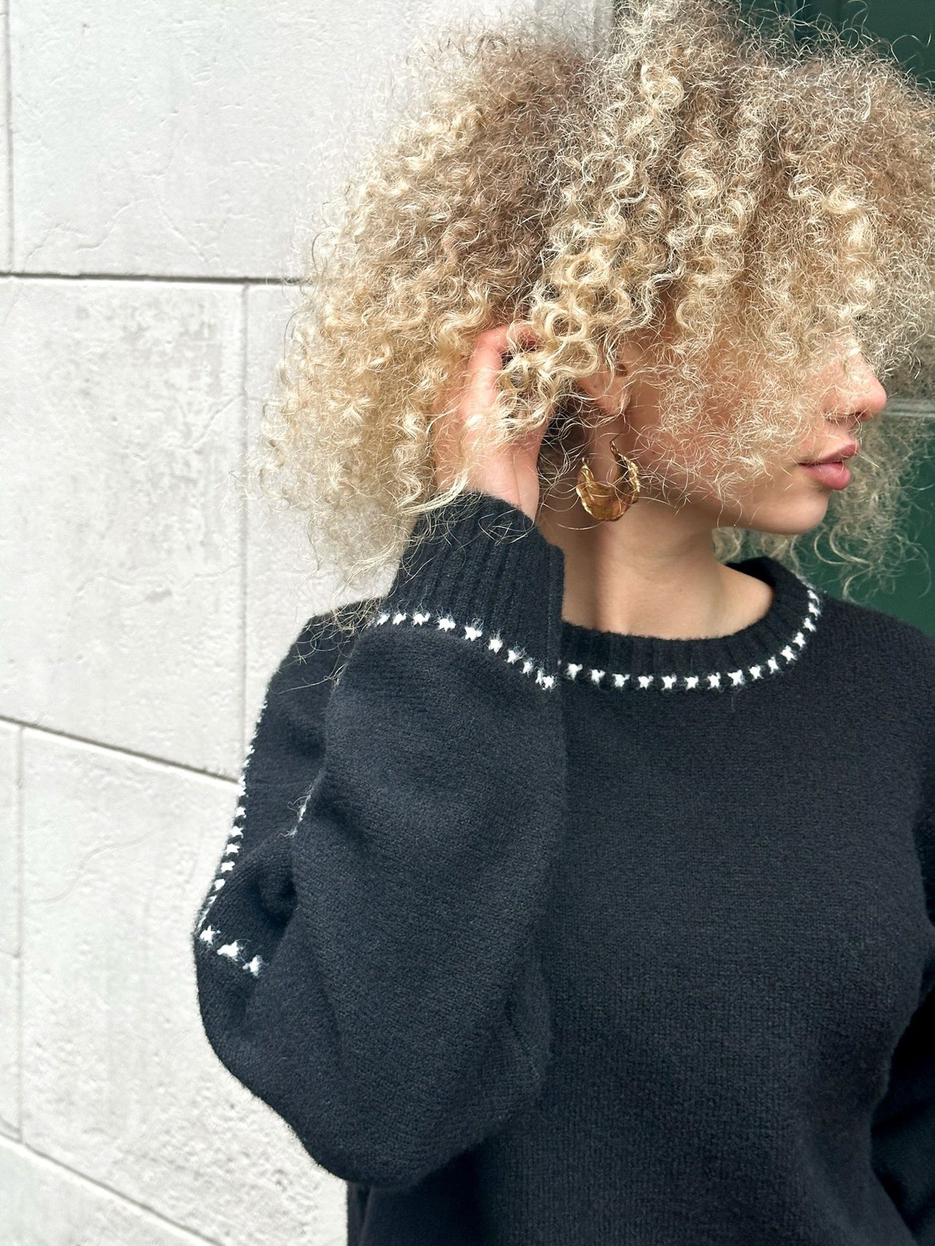 Detri Knit Blouse - Black