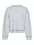 Detri Knit Blouse - Grey Melange