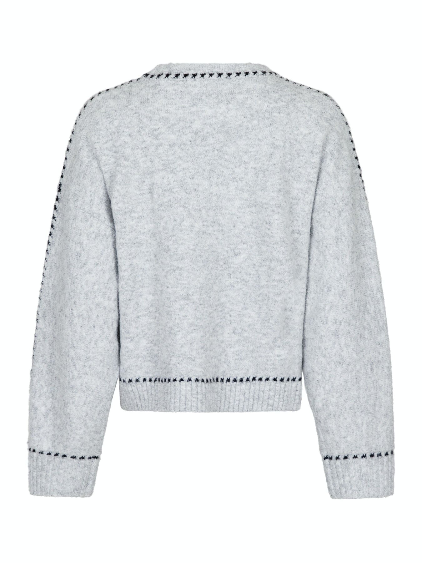 Detri Knit Blouse - Grey Melange