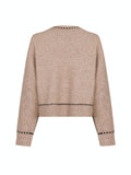 Detri Knit Blouse - Beige Melange