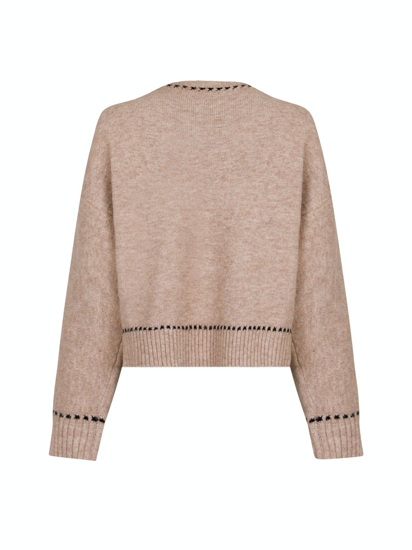 Detri Knit Blouse - Beige Melange