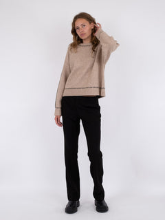 Detri Knit Blouse - Beige Melange